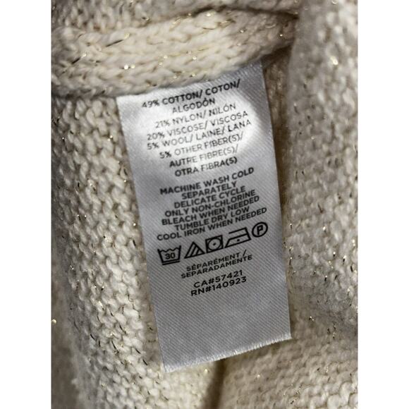 Loft Sweater Women Small Petites Shimmer Fair Isle Long Sleeve Holiday - Picture 6 of 6